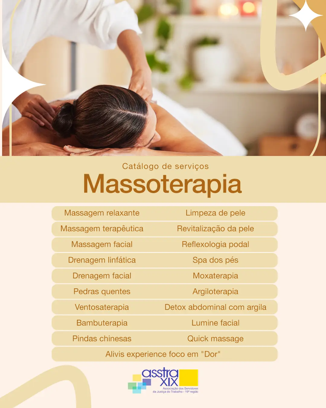 ASSTRA XIX amplia ações de bem-estar com serviços de massoterapia para associados
